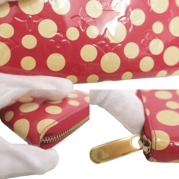 360317AM (V5) Louis Vuitton Wallet Dot Infinity Rouge Yayoi Kusama Long Red Leat - Picture 8 of 12